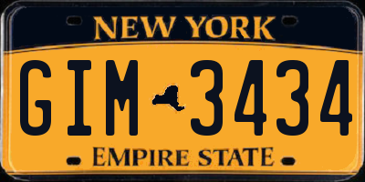 NY license plate GIM3434