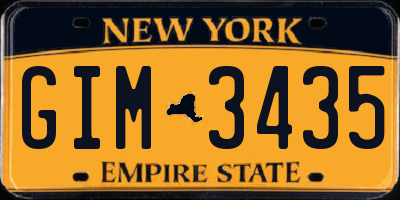 NY license plate GIM3435