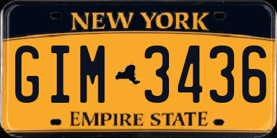 NY license plate GIM3436
