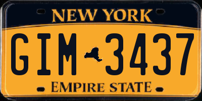 NY license plate GIM3437