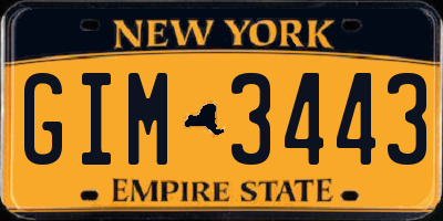 NY license plate GIM3443