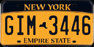 NY license plate GIM3446