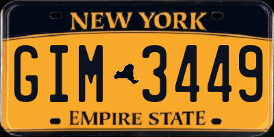 NY license plate GIM3449