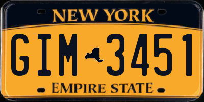 NY license plate GIM3451