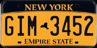 NY license plate GIM3452