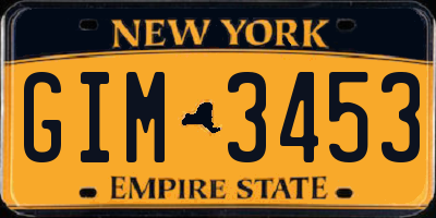 NY license plate GIM3453