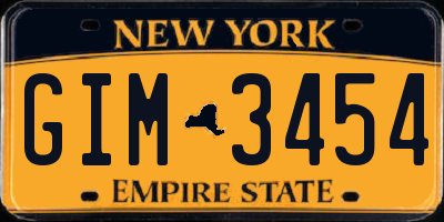 NY license plate GIM3454