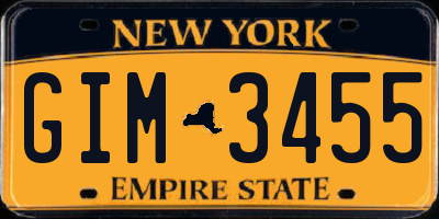 NY license plate GIM3455