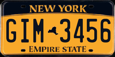 NY license plate GIM3456
