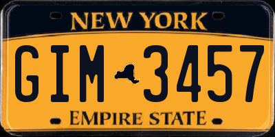 NY license plate GIM3457