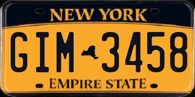 NY license plate GIM3458