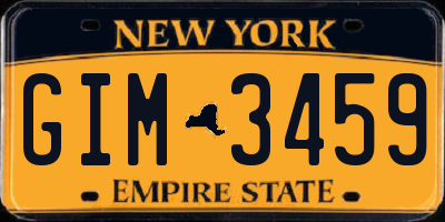 NY license plate GIM3459