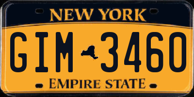 NY license plate GIM3460