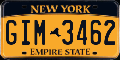 NY license plate GIM3462