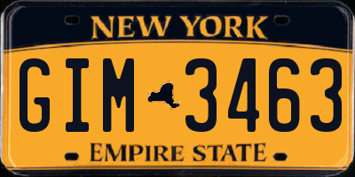 NY license plate GIM3463