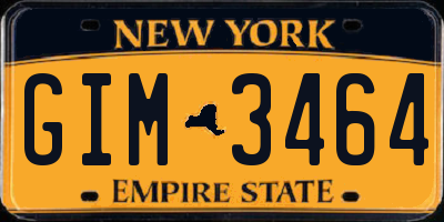 NY license plate GIM3464