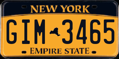 NY license plate GIM3465