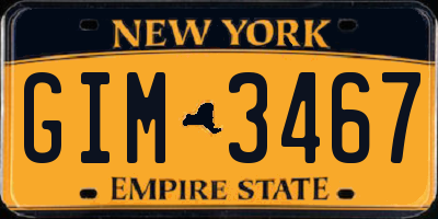 NY license plate GIM3467
