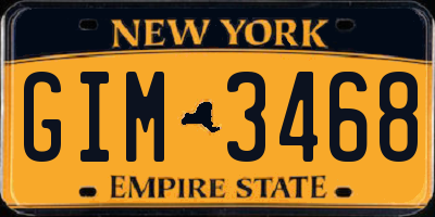 NY license plate GIM3468