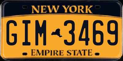 NY license plate GIM3469