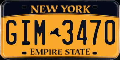 NY license plate GIM3470