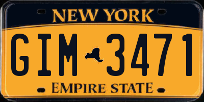 NY license plate GIM3471