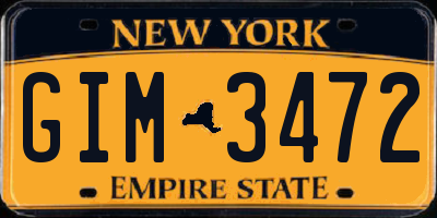 NY license plate GIM3472