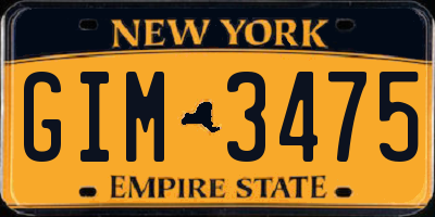 NY license plate GIM3475