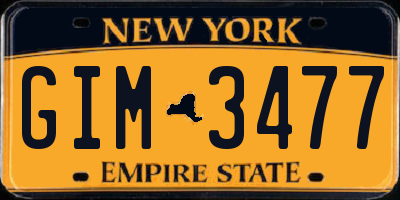 NY license plate GIM3477