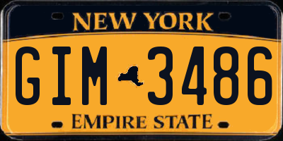 NY license plate GIM3486