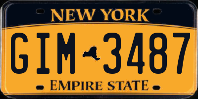 NY license plate GIM3487