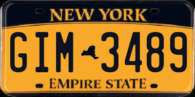 NY license plate GIM3489