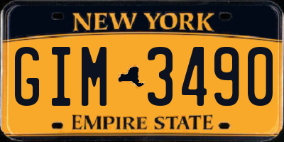NY license plate GIM3490