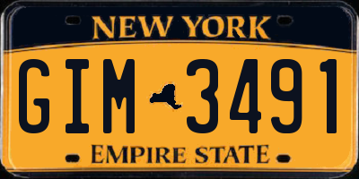NY license plate GIM3491