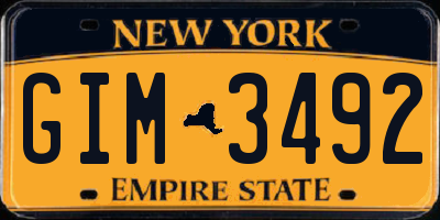NY license plate GIM3492
