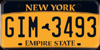 NY license plate GIM3493