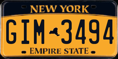 NY license plate GIM3494