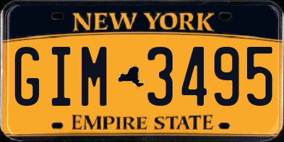 NY license plate GIM3495