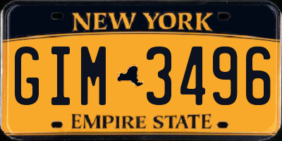 NY license plate GIM3496