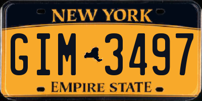 NY license plate GIM3497