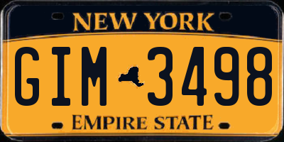 NY license plate GIM3498