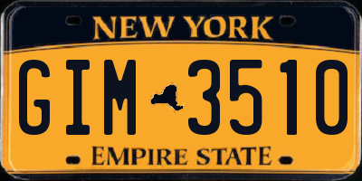 NY license plate GIM3510