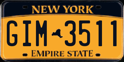NY license plate GIM3511