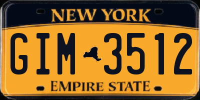 NY license plate GIM3512