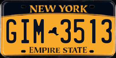 NY license plate GIM3513