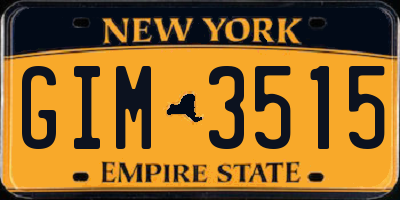 NY license plate GIM3515