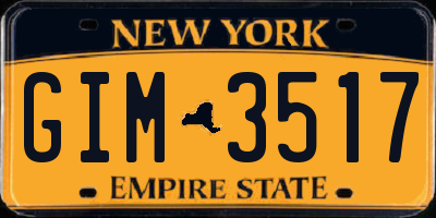 NY license plate GIM3517