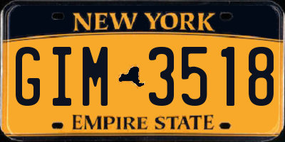 NY license plate GIM3518