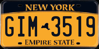 NY license plate GIM3519