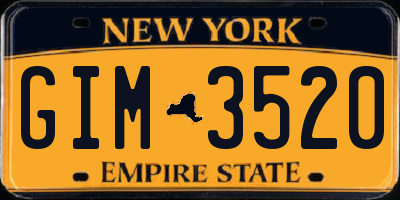 NY license plate GIM3520